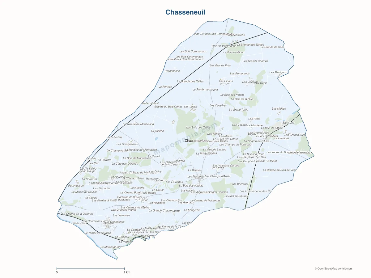Carte de Chasseneuil à personnaliser