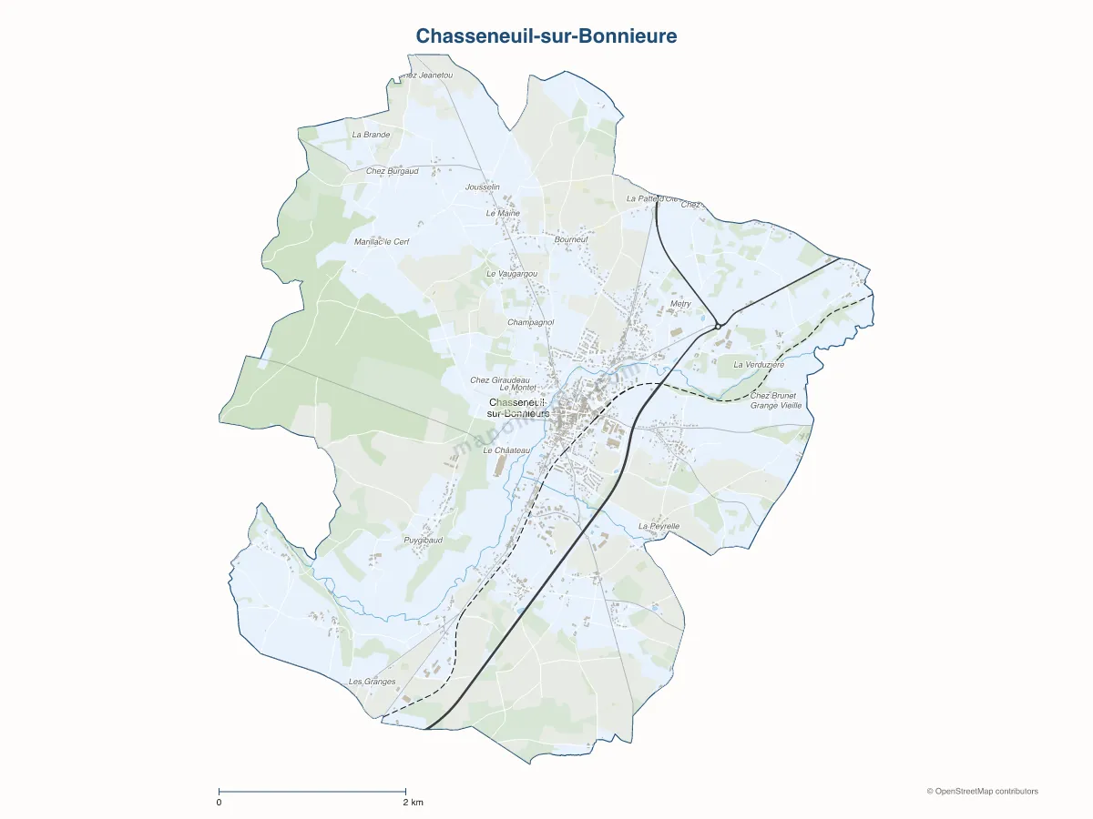 Carte de Chasseneuil-sur-Bonnieure à personnaliser