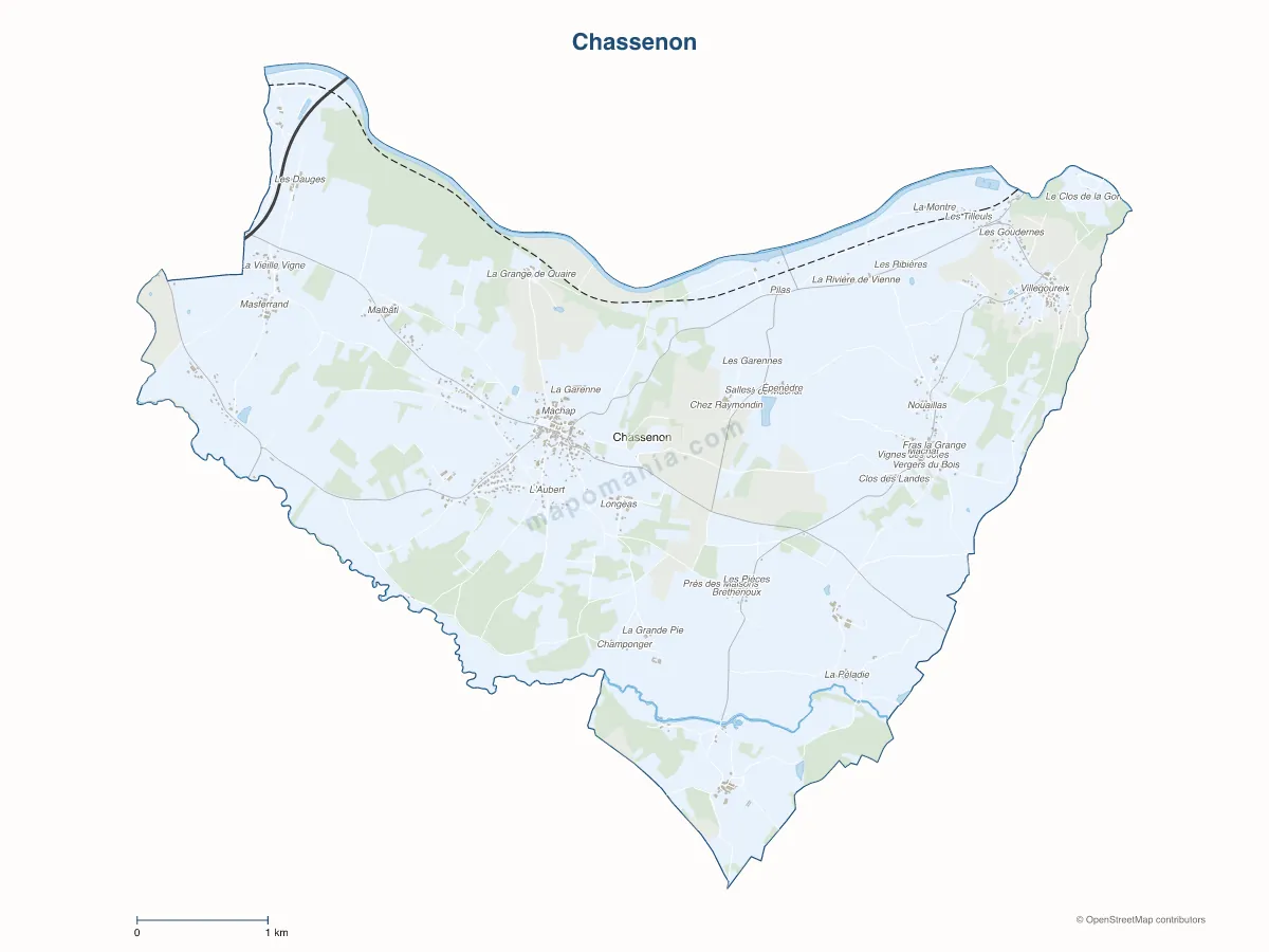 Carte de Chassenon à personnaliser