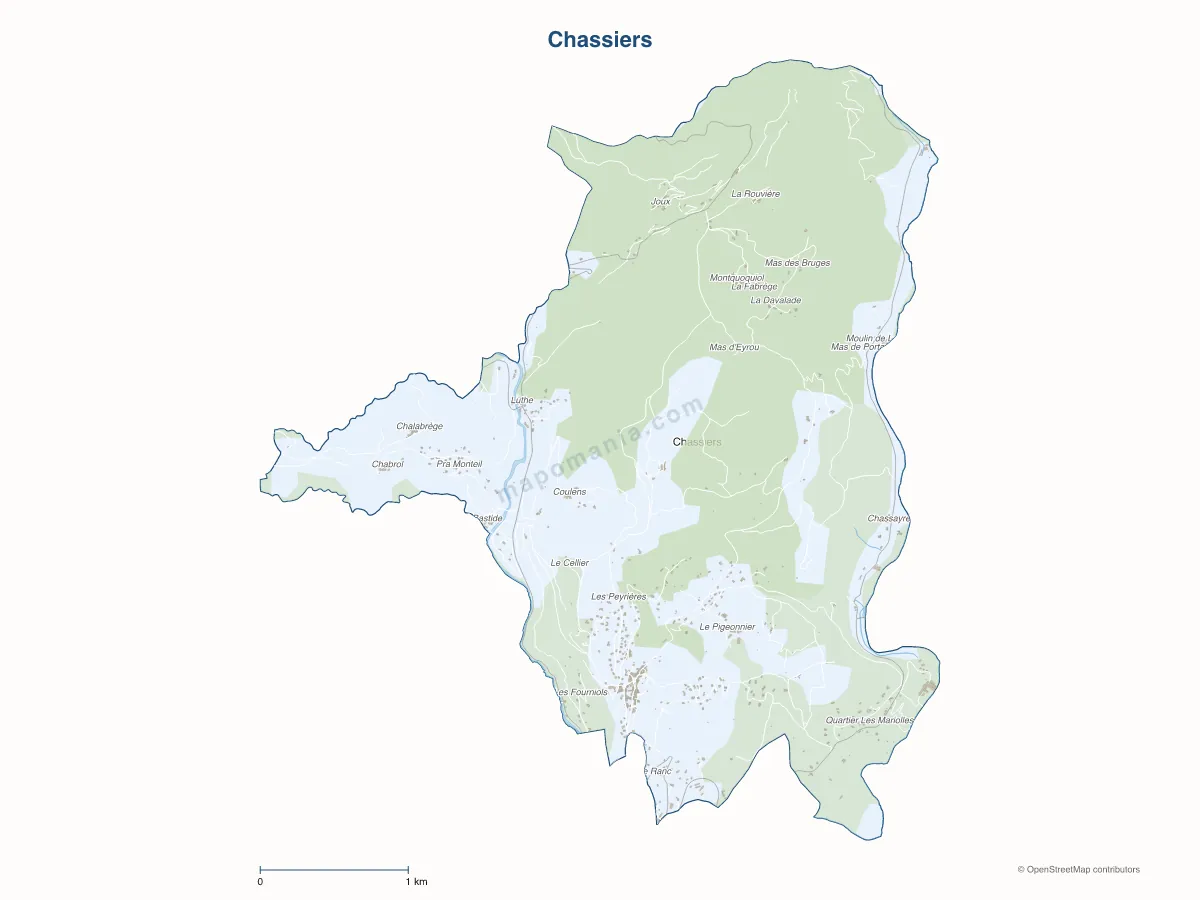 Carte de Chassiers à personnaliser