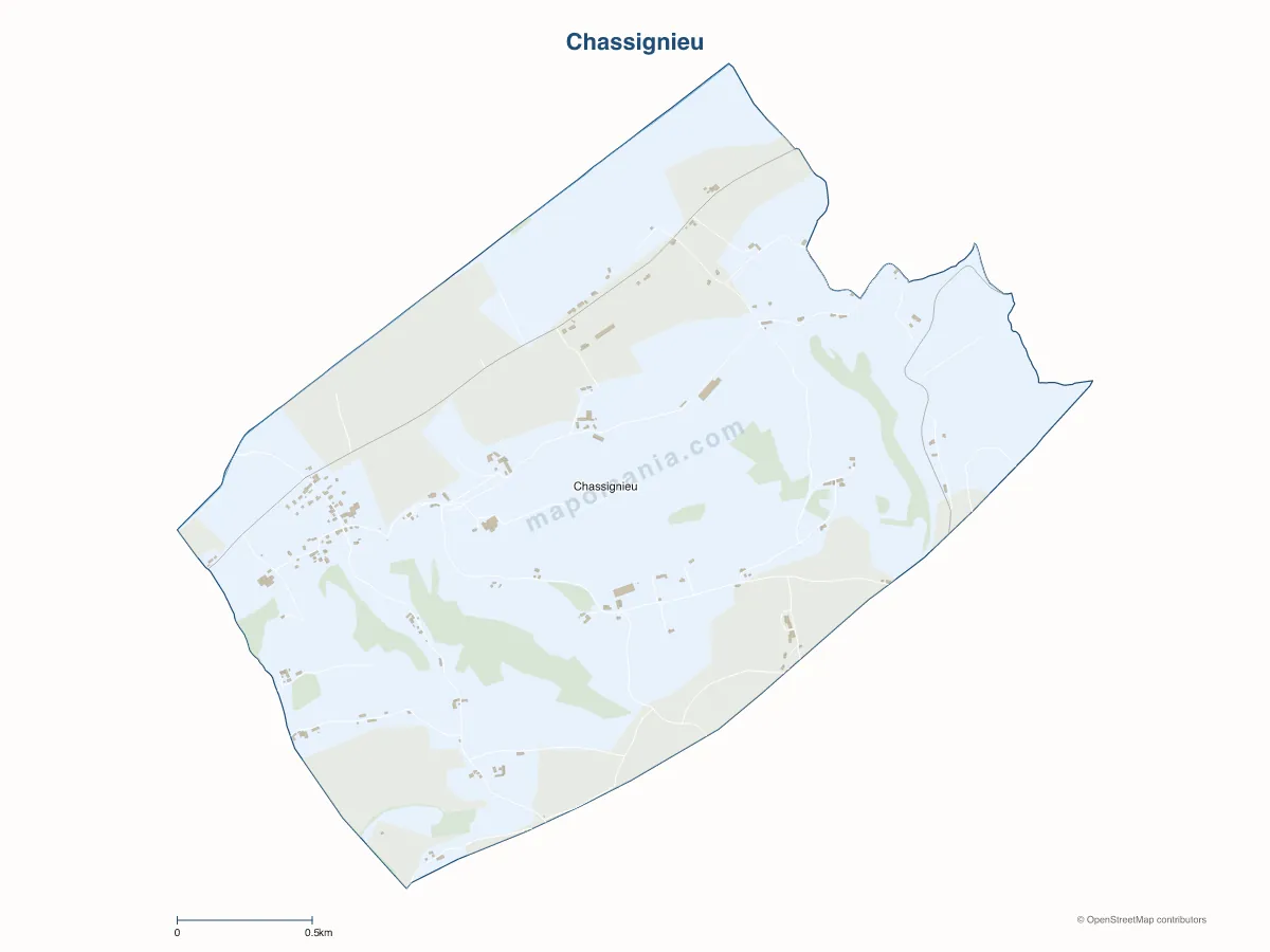 Carte de Chassignieu à personnaliser