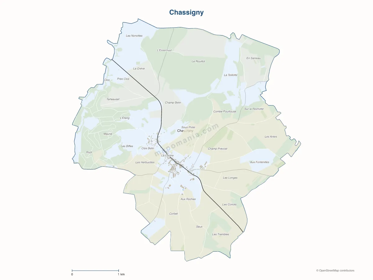 Carte de Chassigny à personnaliser