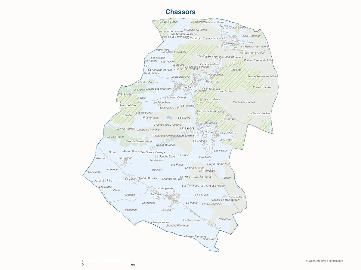 Carte de Chassors à personnaliser