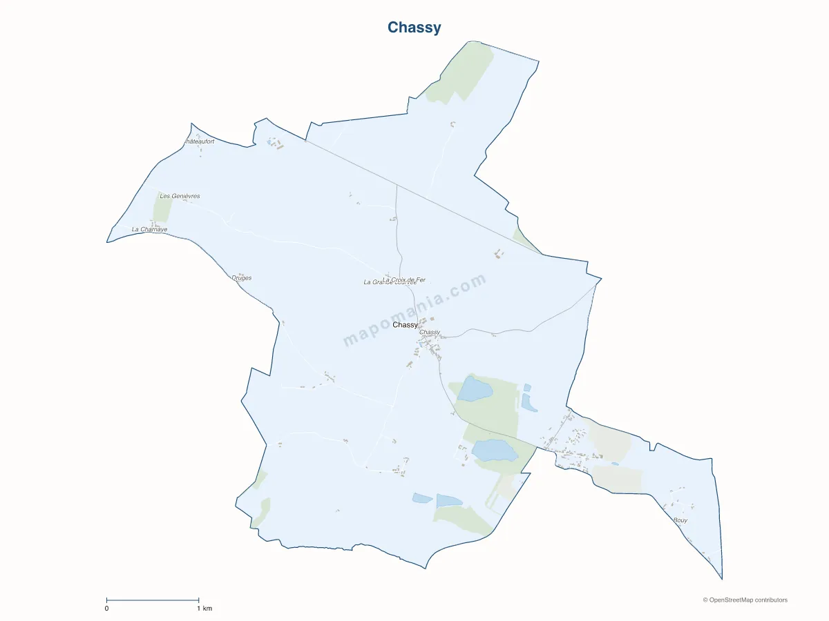 Carte de Chassy à personnaliser