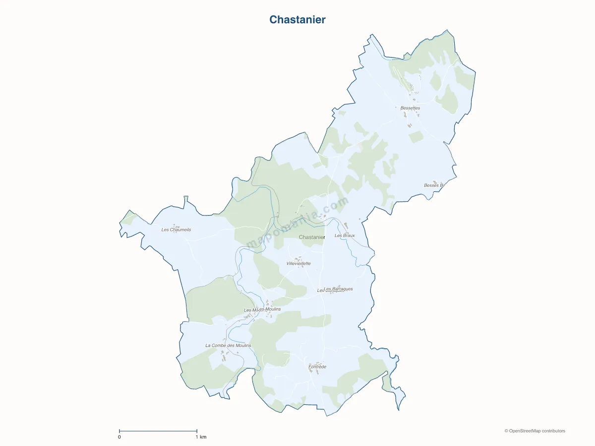Carte de Chastanier à personnaliser