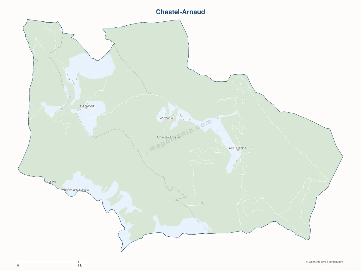 Carte de Chastel-Arnaud à personnaliser