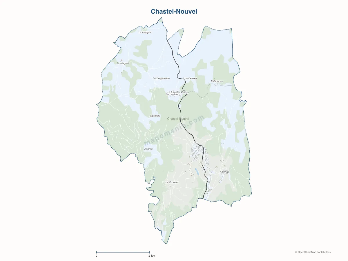 Carte de Chastel-Nouvel à personnaliser