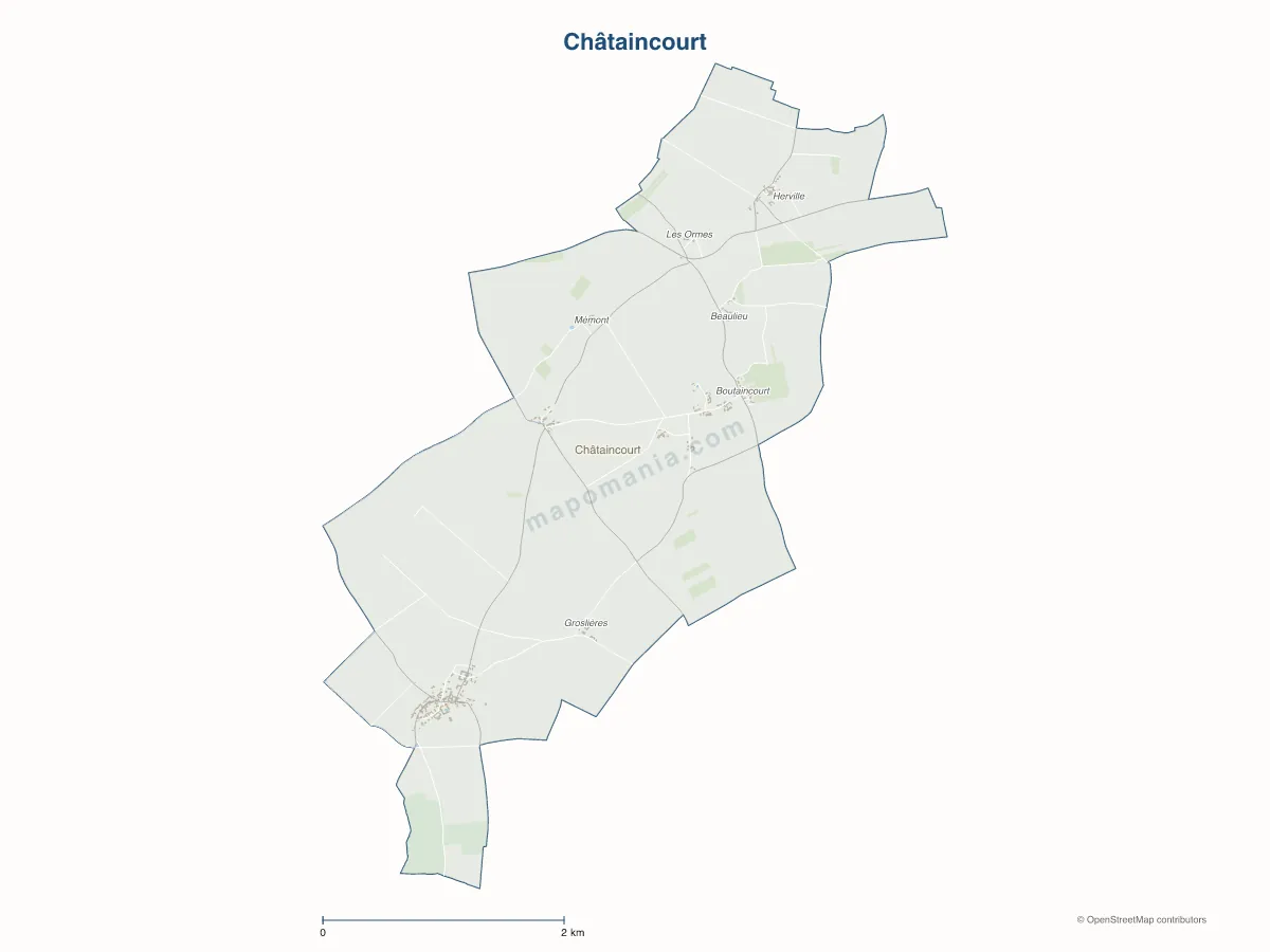 Carte de Châtaincourt à personnaliser