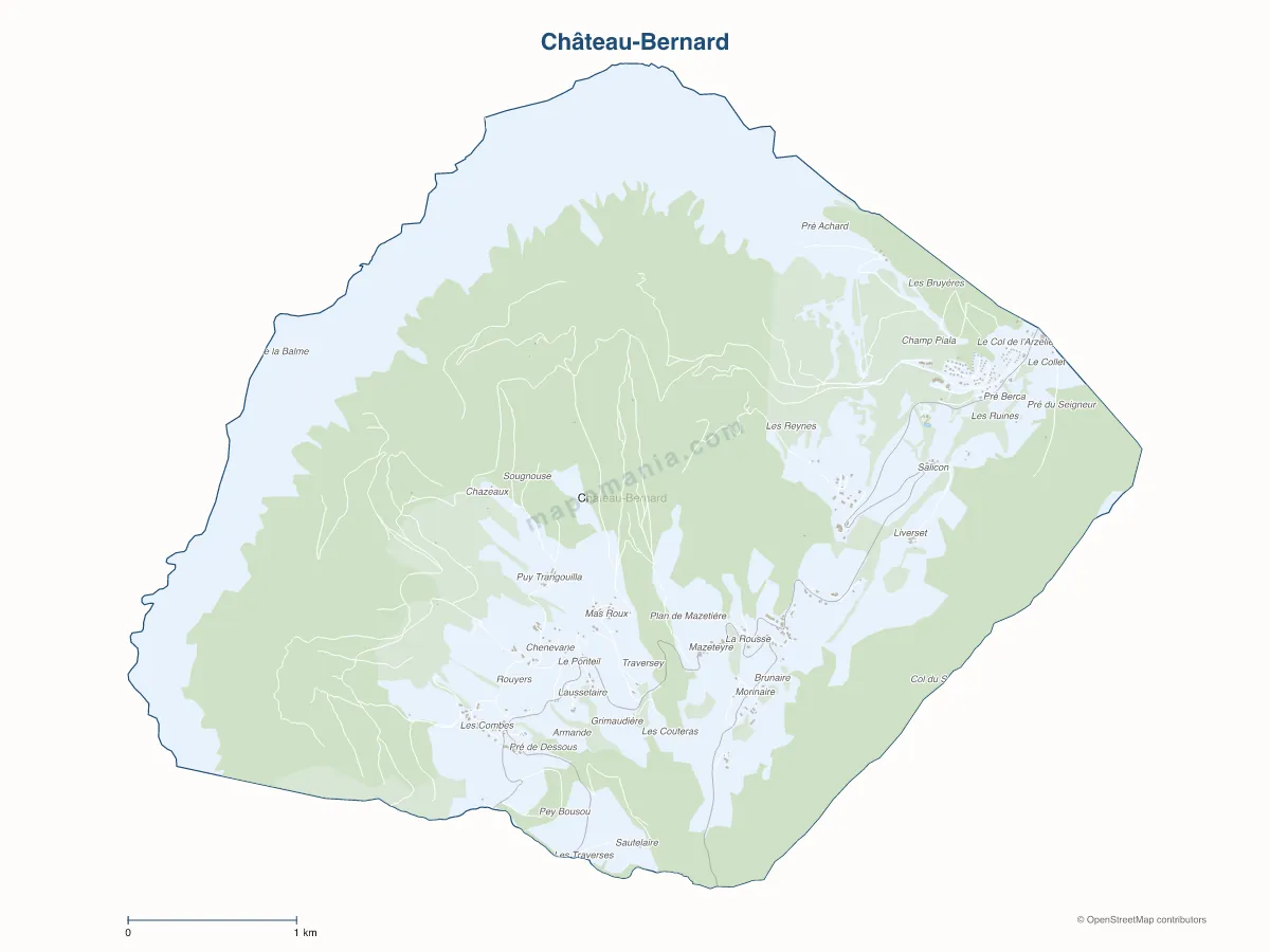 Carte de Château-Bernard à personnaliser