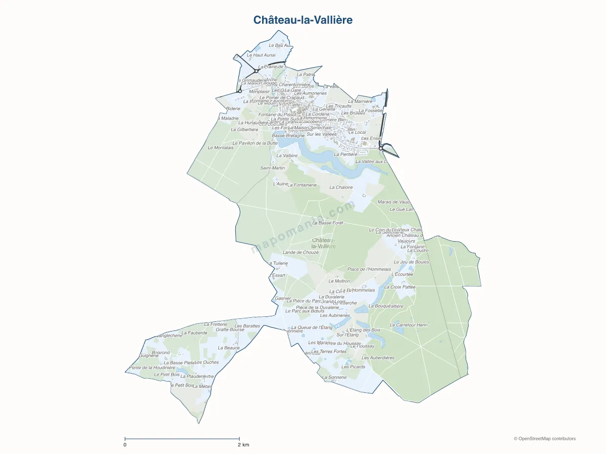 Carte de Château-la-Vallière à personnaliser