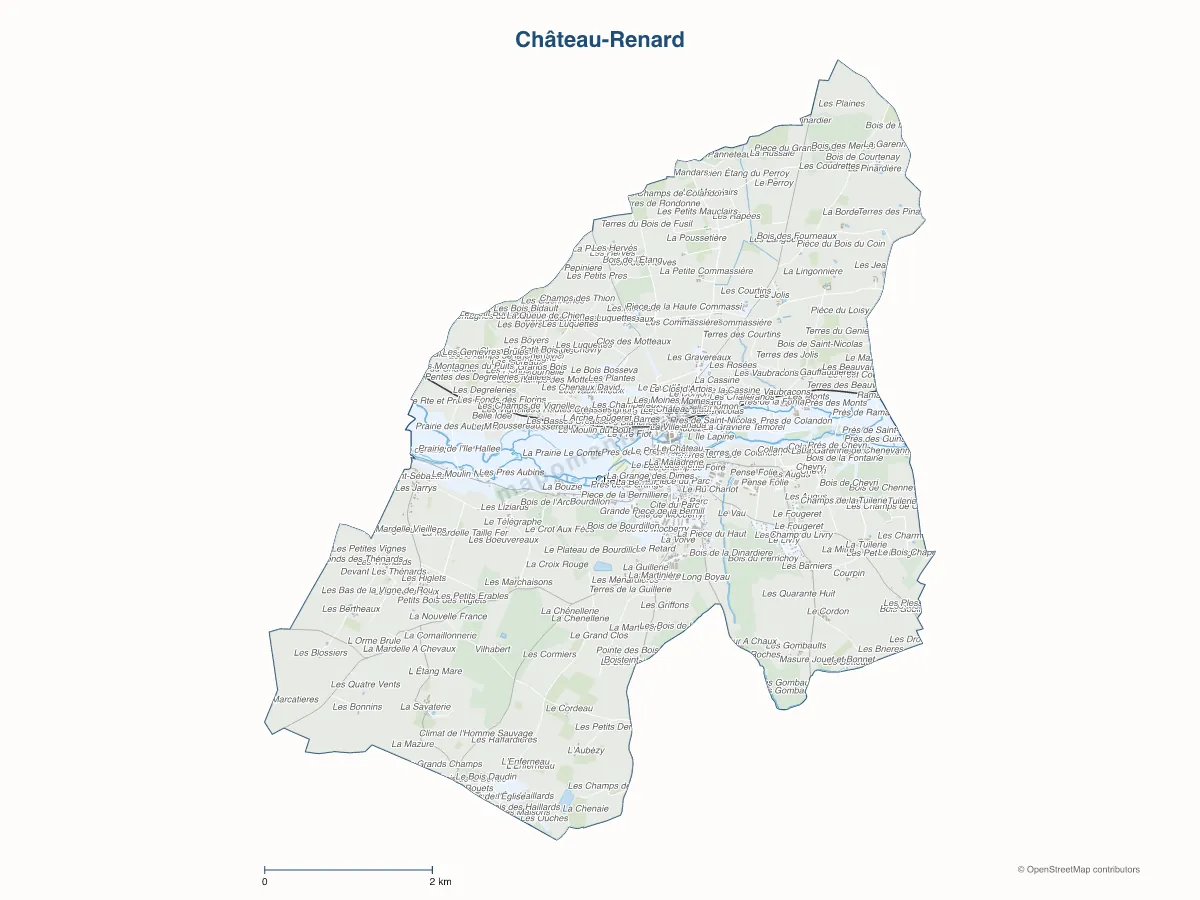 Carte de Château-Renard à personnaliser