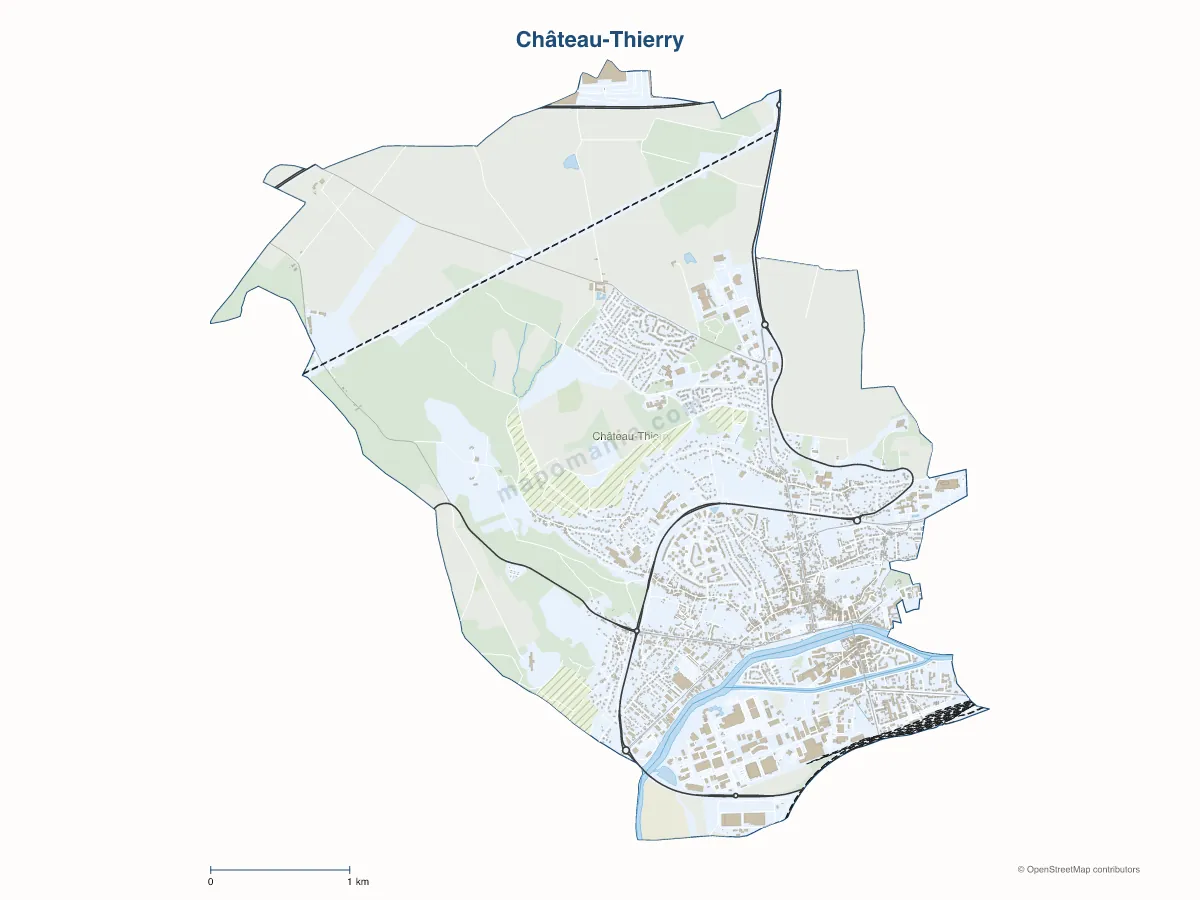 Carte de Château-Thierry à personnaliser