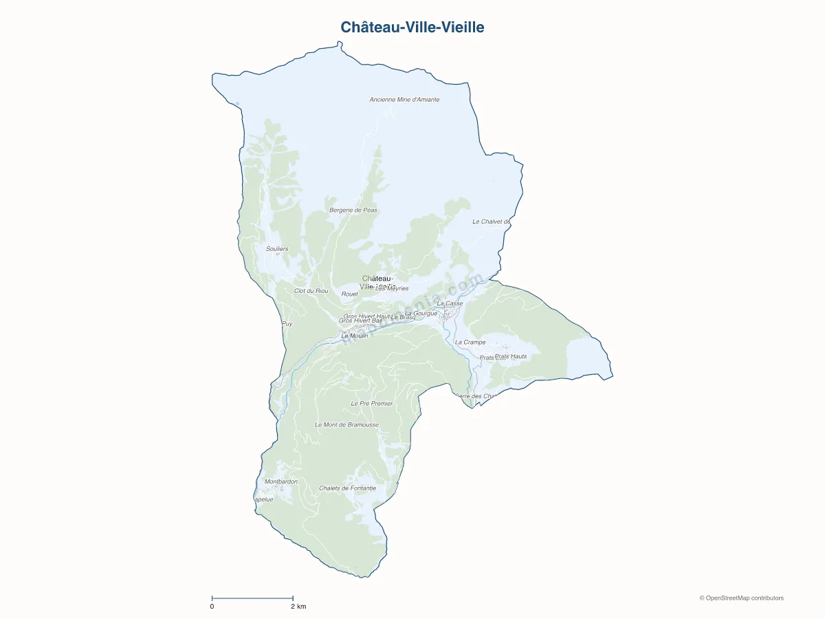 Carte de Château-Ville-Vieille à personnaliser