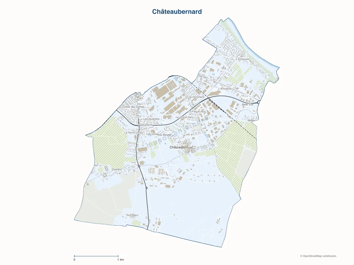Carte de Châteaubernard à personnaliser