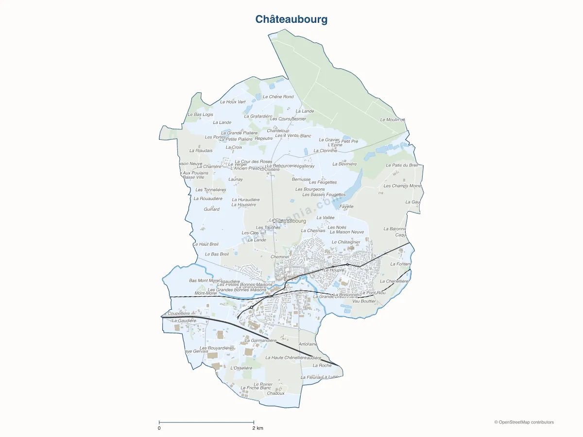 Carte de Châteaubourg à personnaliser