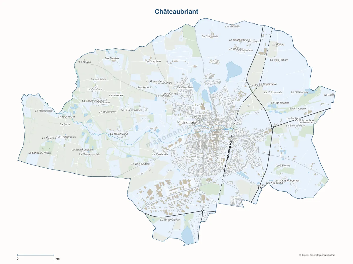 Carte de Châteaubriant à personnaliser