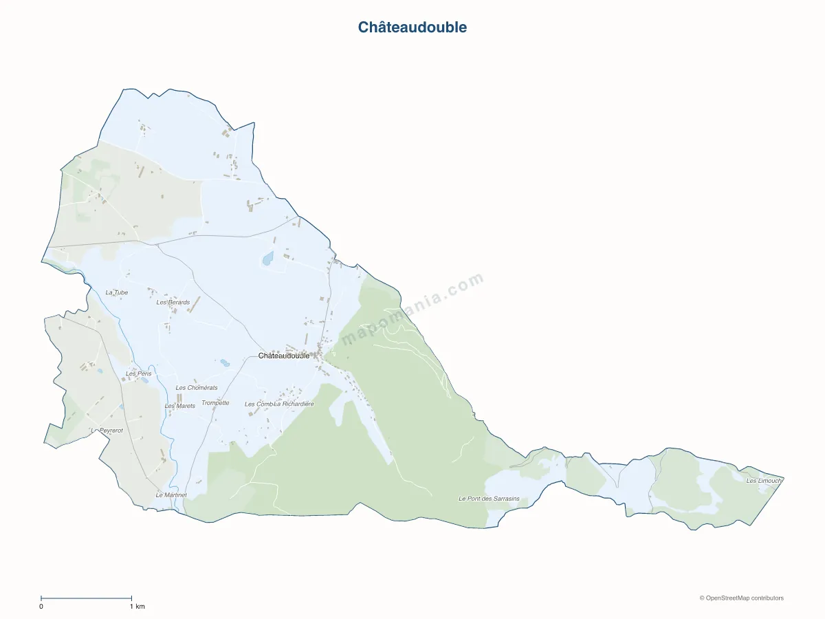 Carte de Châteaudouble à personnaliser