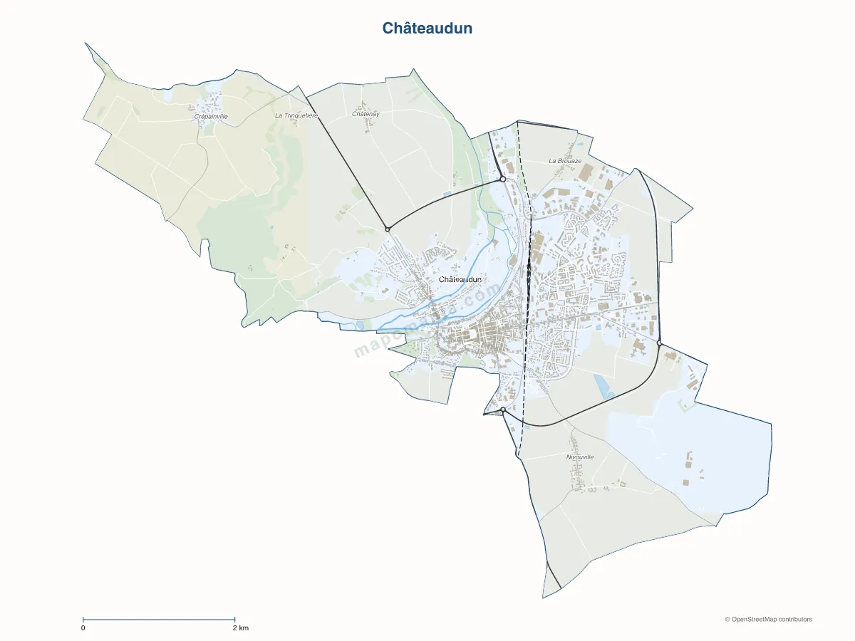Carte de Châteaudun à personnaliser