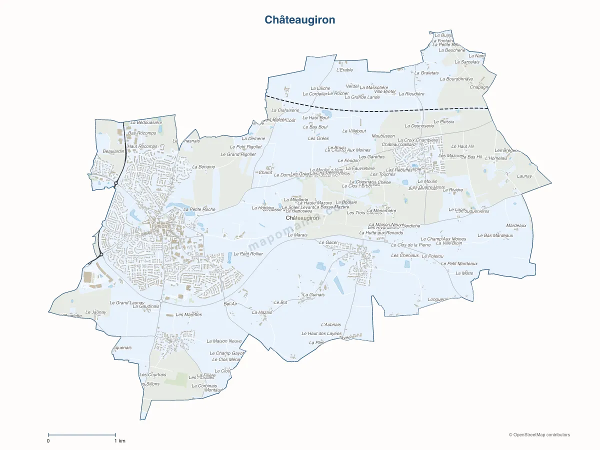 Carte de Châteaugiron à personnaliser