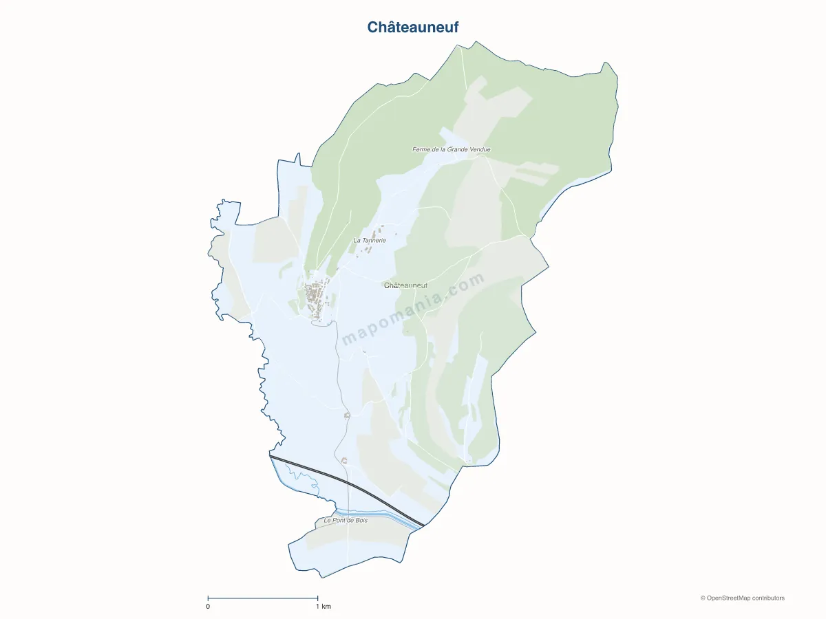 Carte de Châteauneuf à personnaliser
