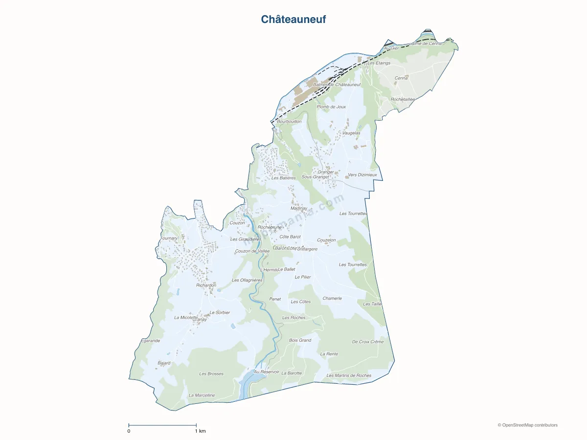 Carte de Châteauneuf à personnaliser
