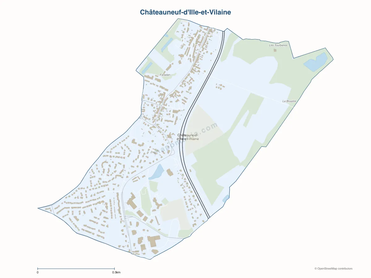 Carte de Châteauneuf-d'Ille-et-Vilaine à personnaliser