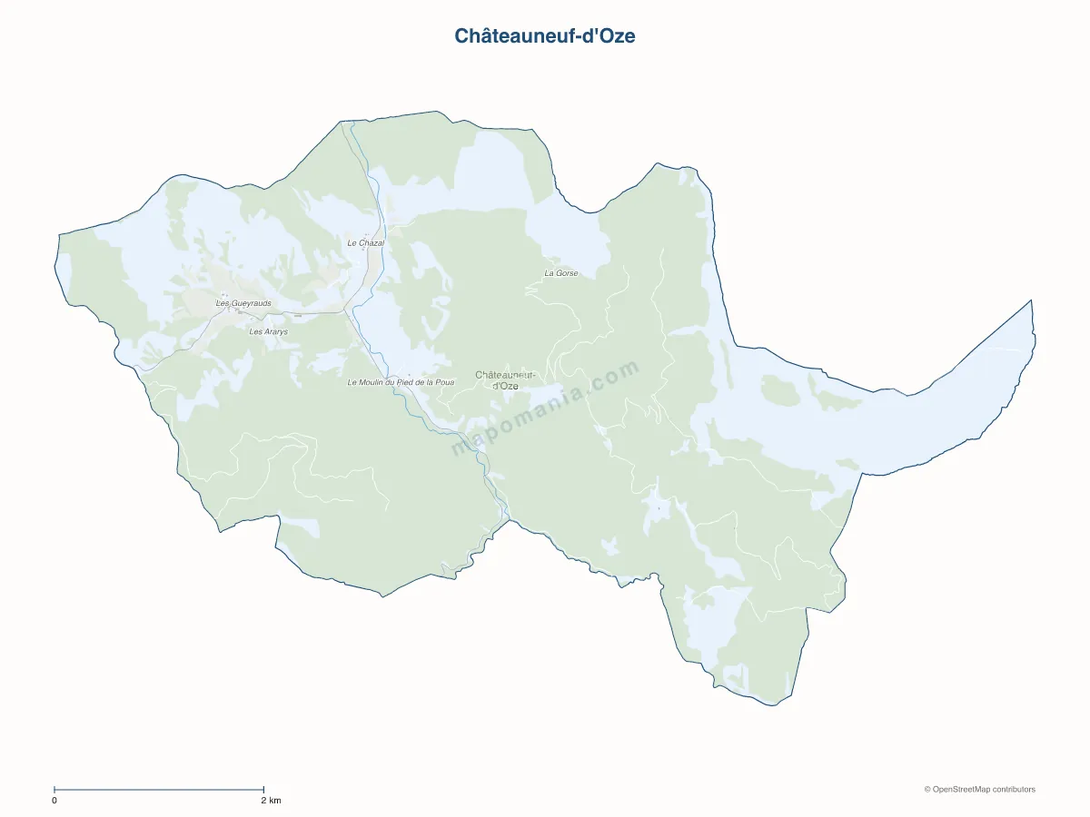 Carte de Châteauneuf-d'Oze à personnaliser