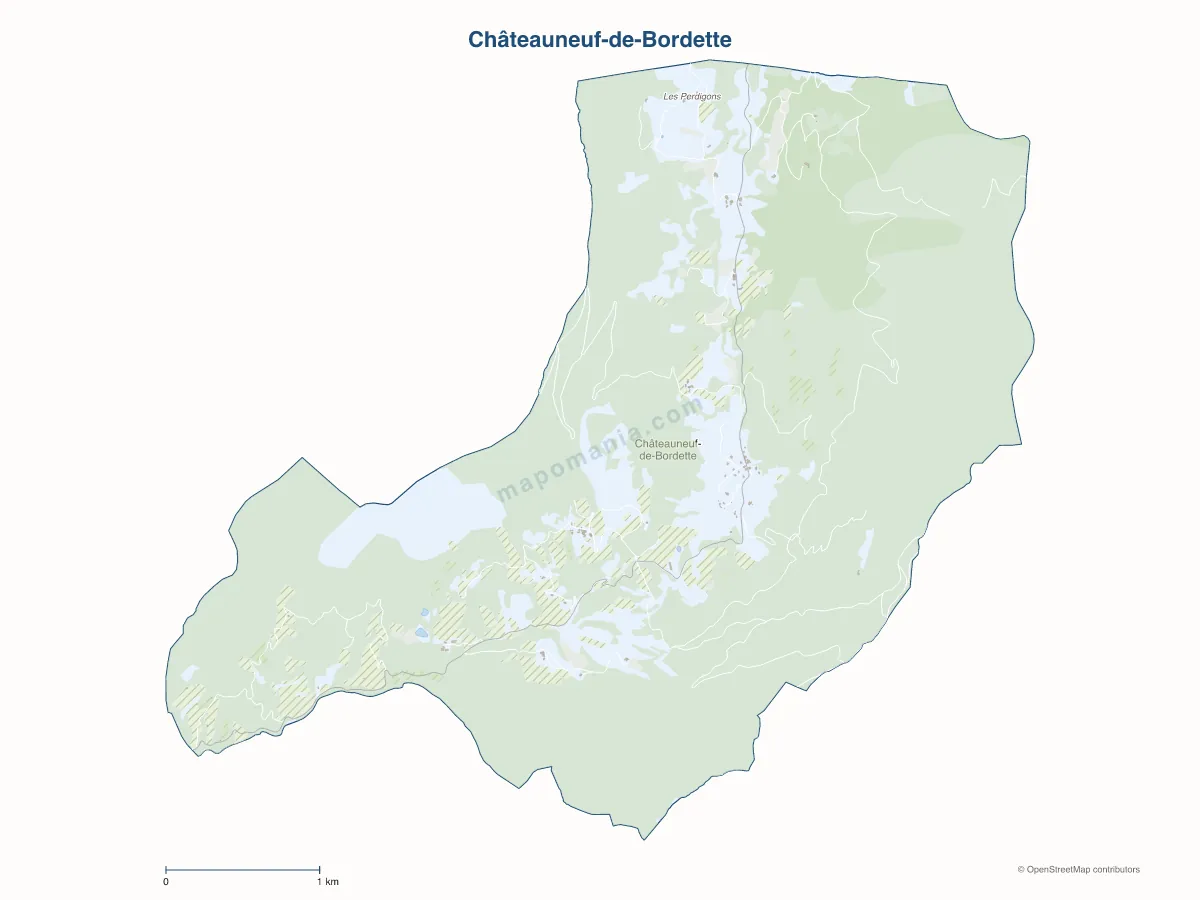 Carte de Châteauneuf-de-Bordette à personnaliser