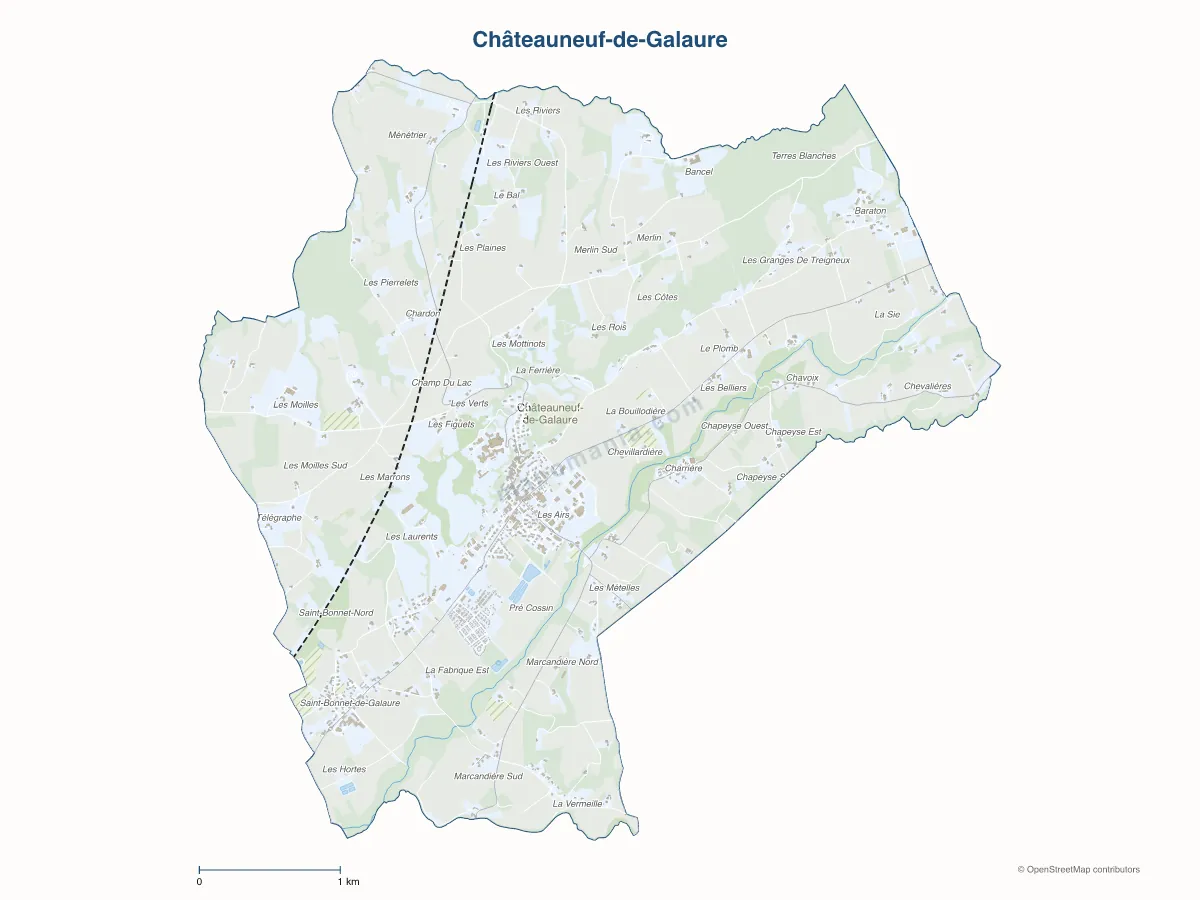 Carte de Châteauneuf-de-Galaure à personnaliser