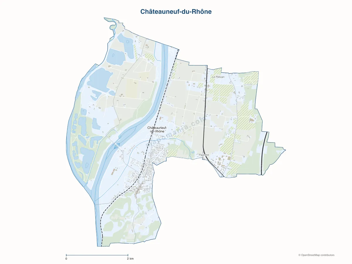 Carte de Châteauneuf-du-Rhône à personnaliser