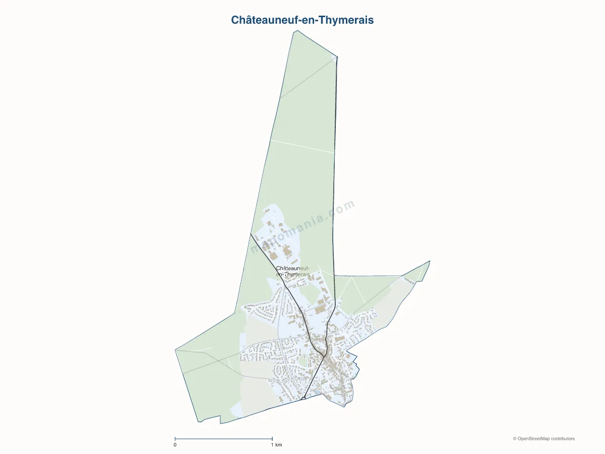 Carte de Châteauneuf-en-Thymerais à personnaliser