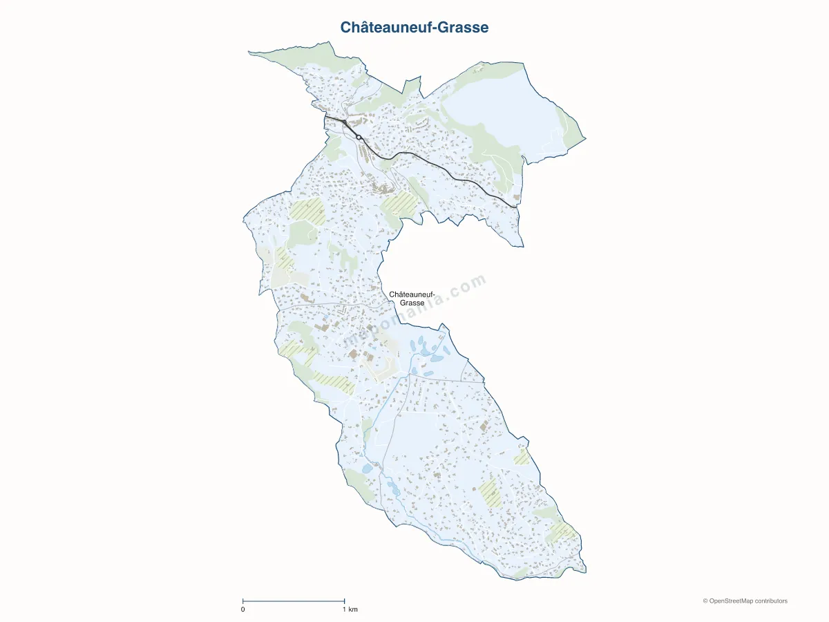 Carte de Châteauneuf-Grasse à personnaliser