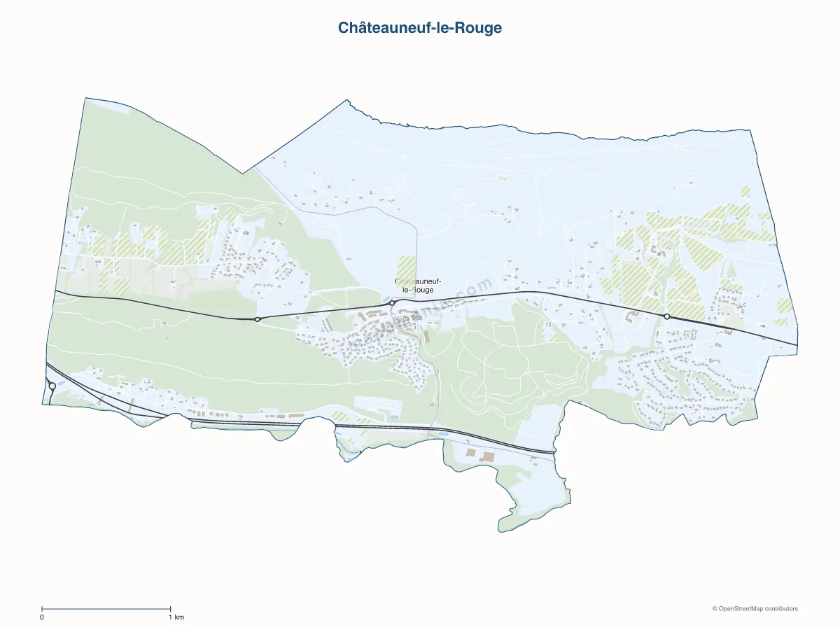 Carte de Châteauneuf-le-Rouge à personnaliser