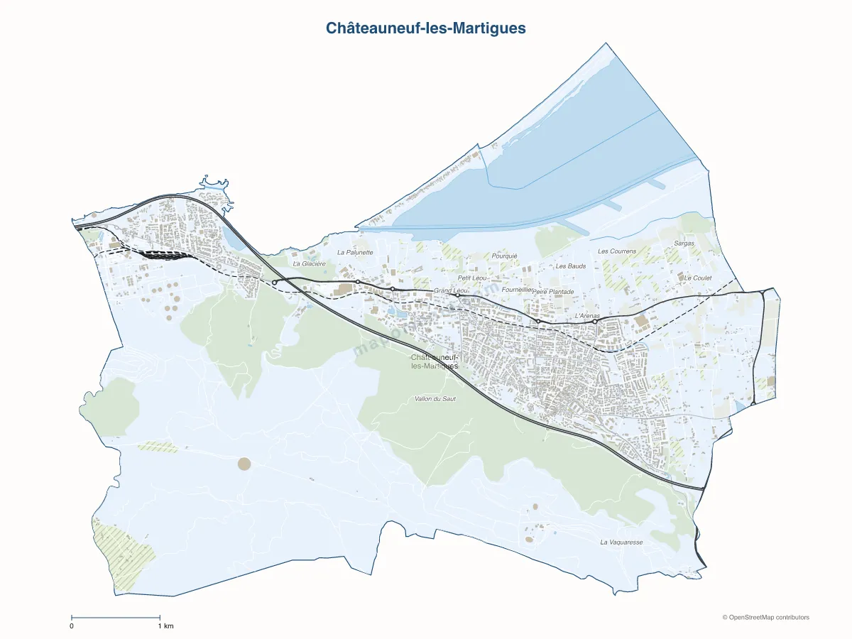 Carte de Châteauneuf-les-Martigues à personnaliser
