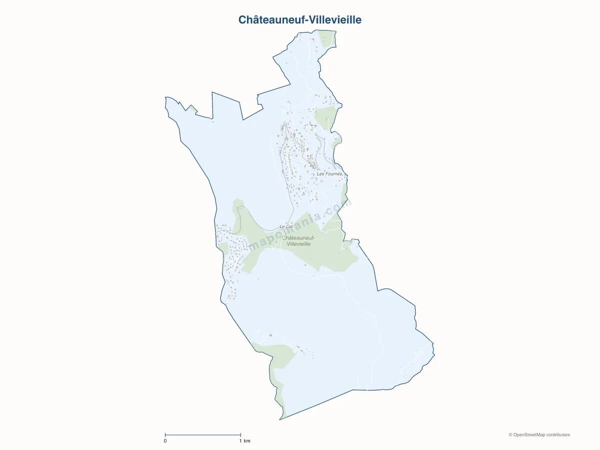 Carte de Châteauneuf-Villevieille à personnaliser