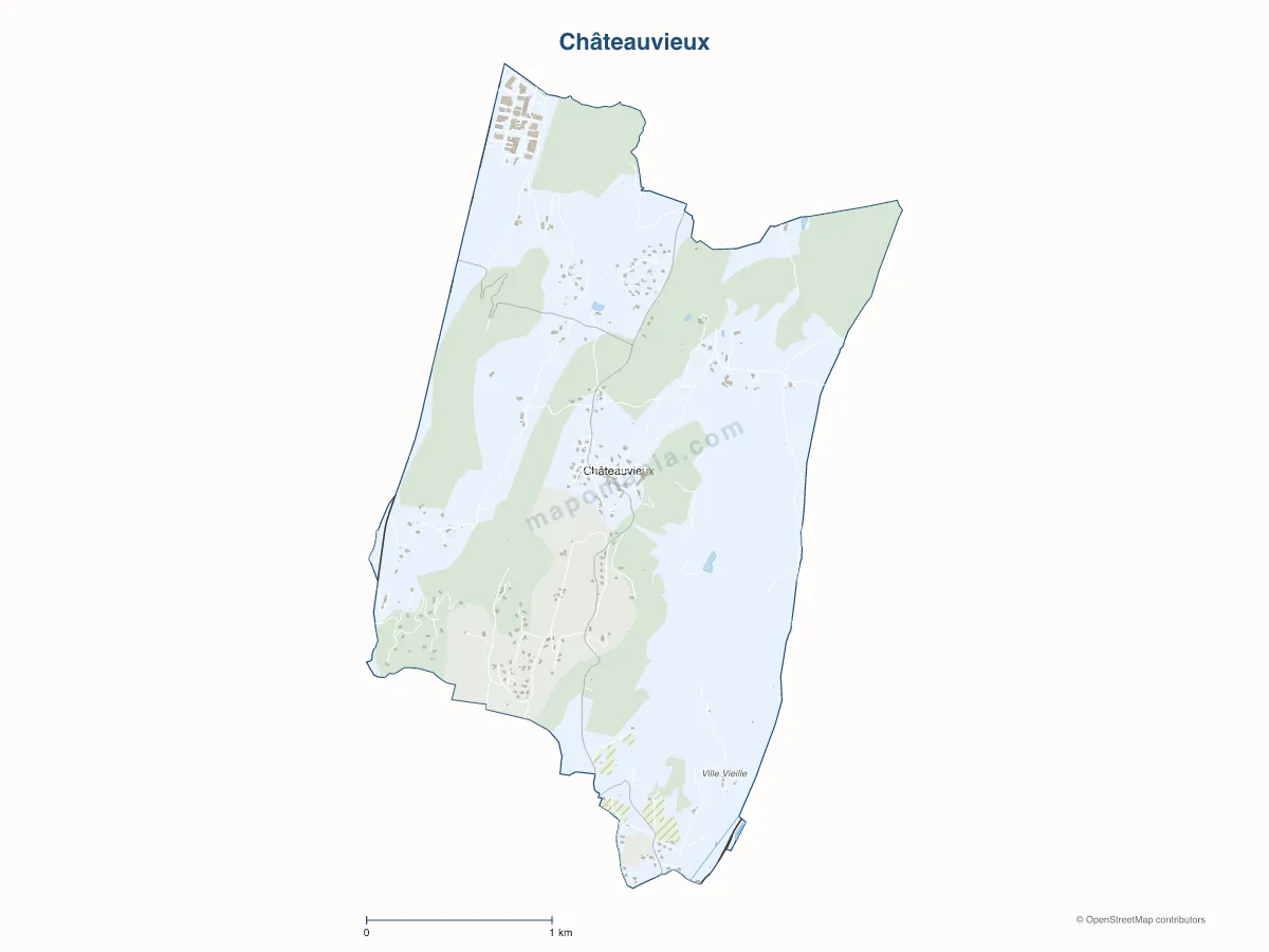 Carte de Châteauvieux à personnaliser