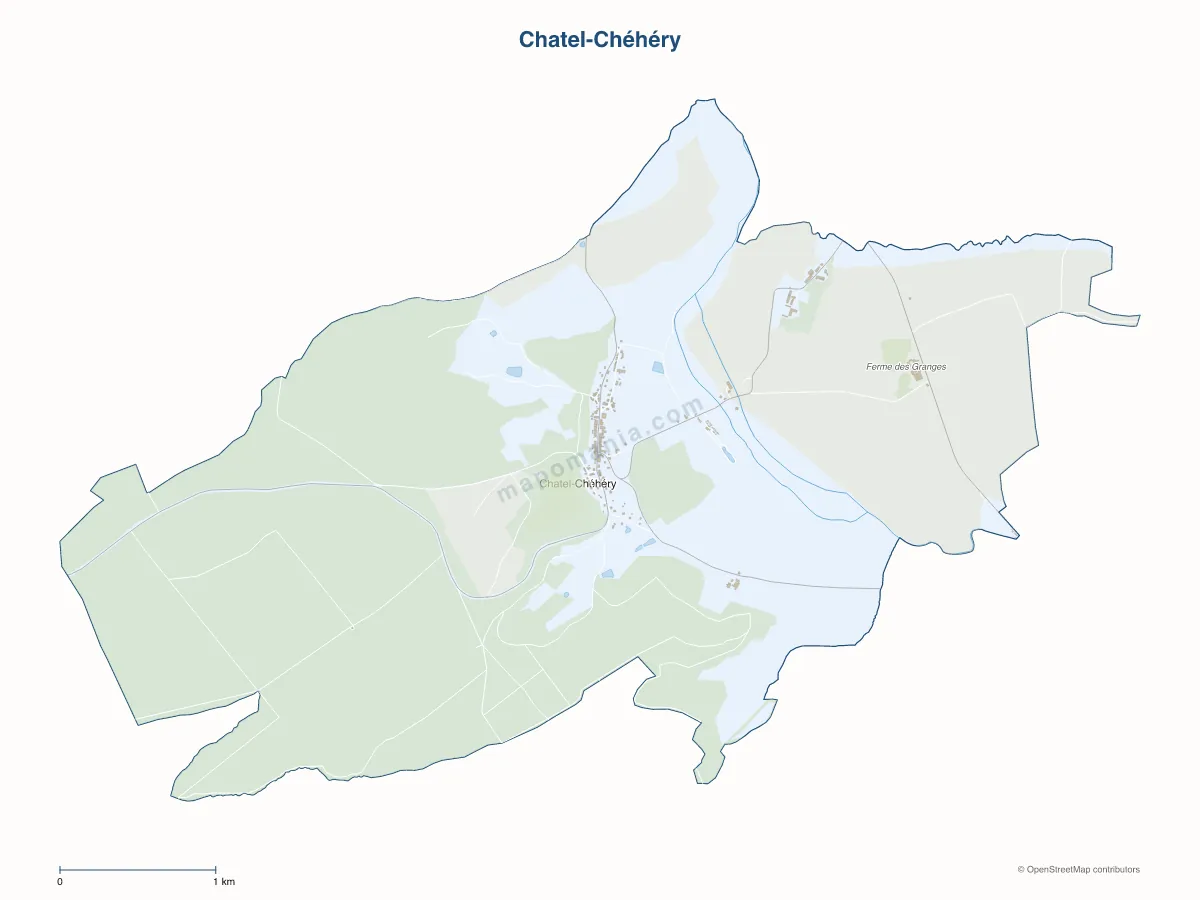 Carte de Chatel-Chéhéry à personnaliser