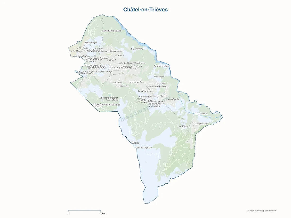 Carte de Châtel-en-Trièves à personnaliser