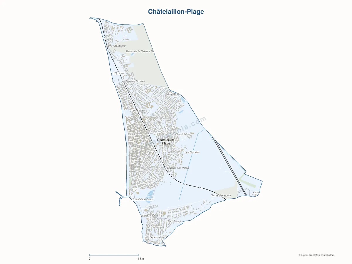 Carte de Châtelaillon-Plage à personnaliser