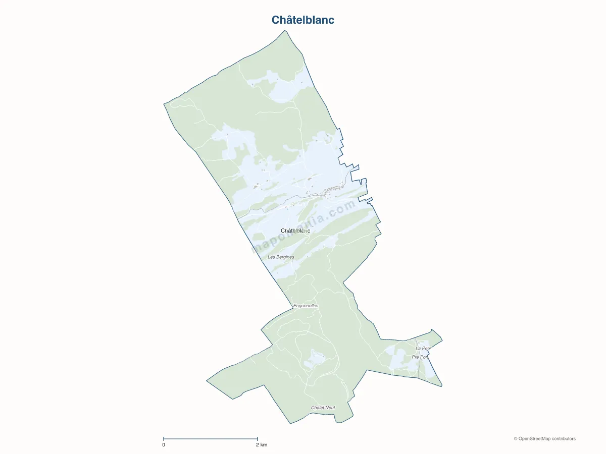 Carte de Châtelblanc à personnaliser