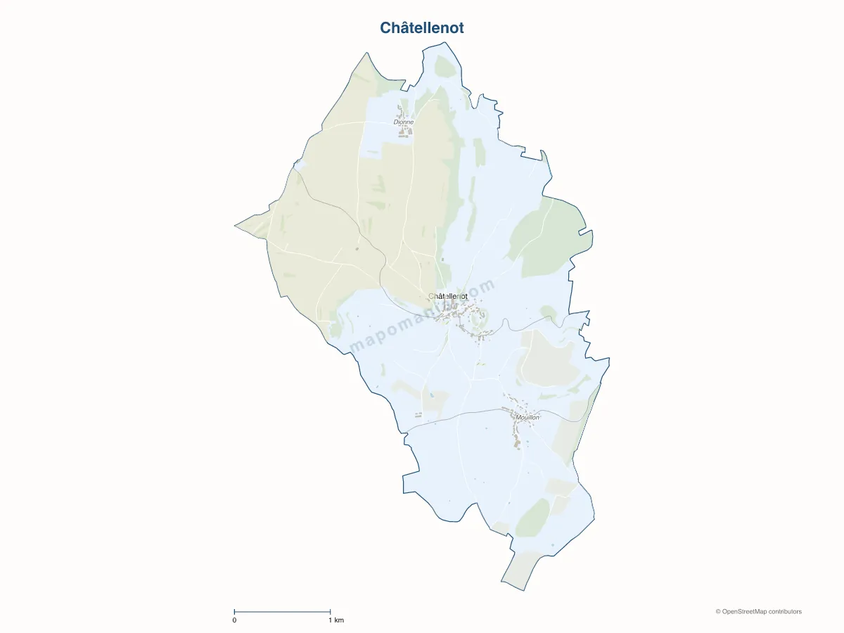 Carte de Châtellenot à personnaliser