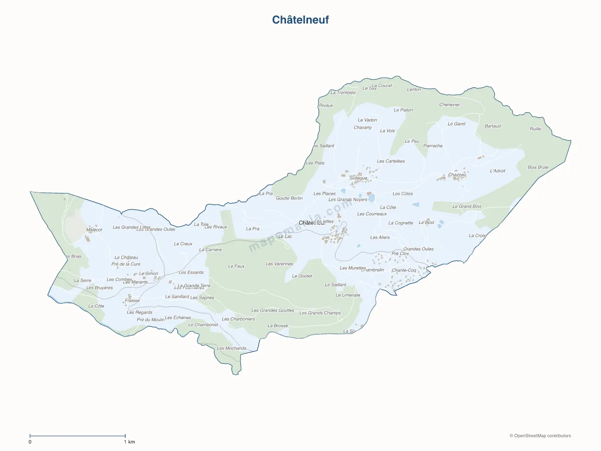 Carte de Châtelneuf à personnaliser
