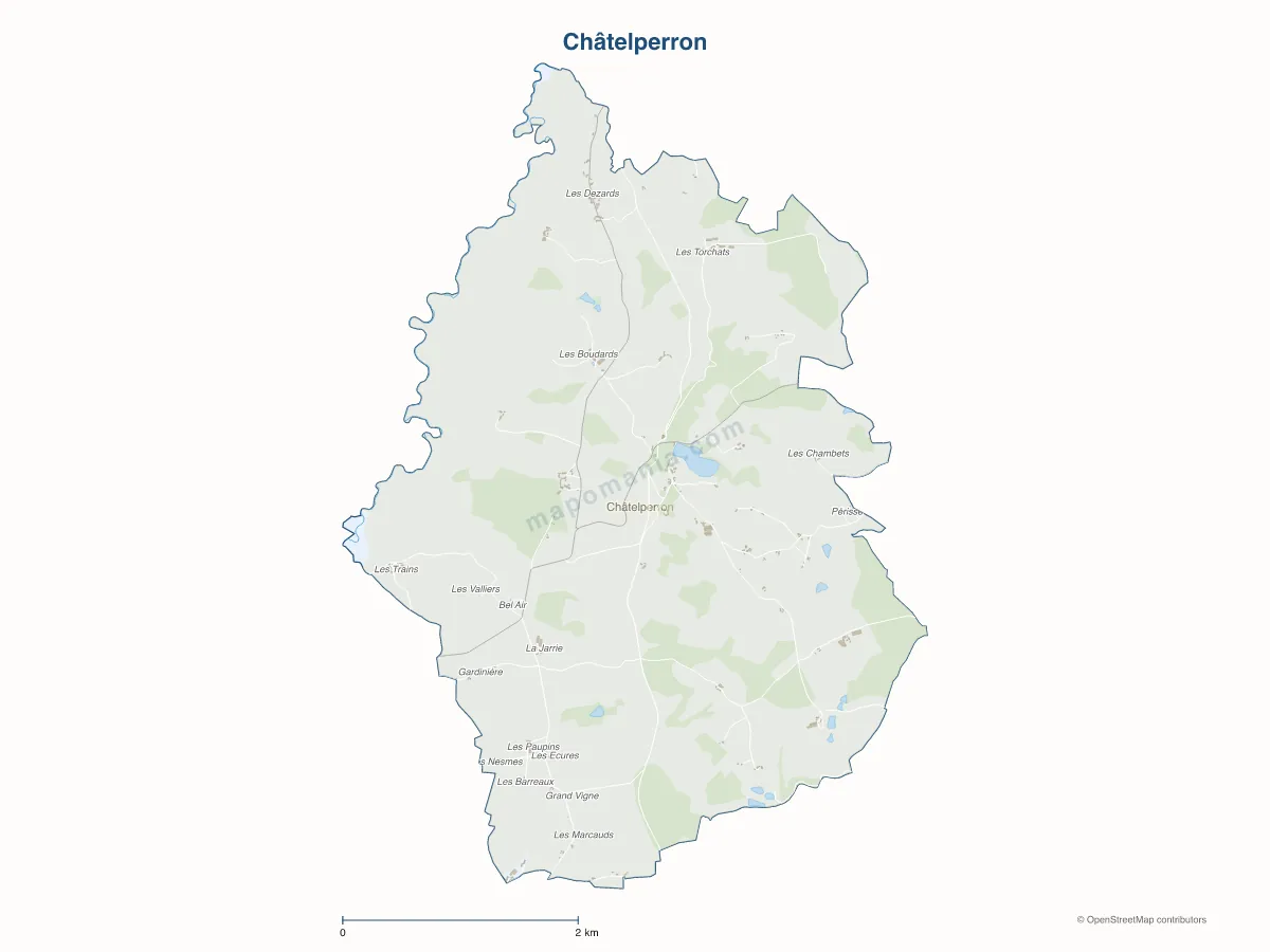 Carte de Châtelperron à personnaliser