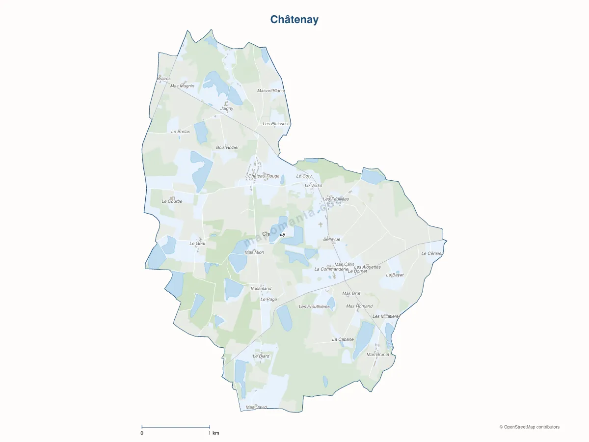 Carte de Châtenay à personnaliser