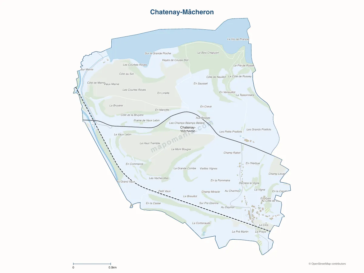 Carte de Chatenay-Mâcheron à personnaliser