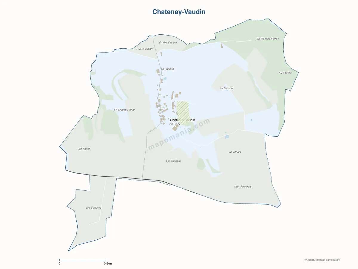 Carte de Chatenay-Vaudin à personnaliser