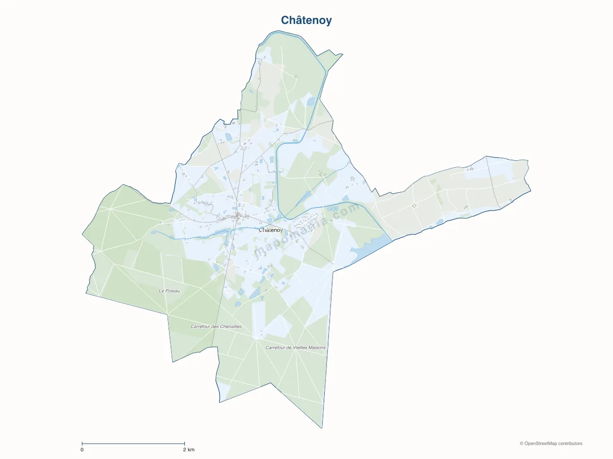 Carte de Châtenoy à personnaliser