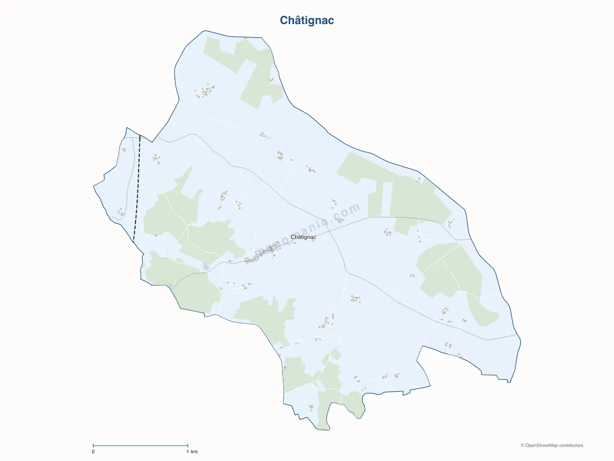 Carte de Châtignac à personnaliser