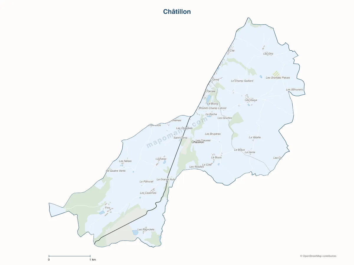 Carte de Châtillon à personnaliser