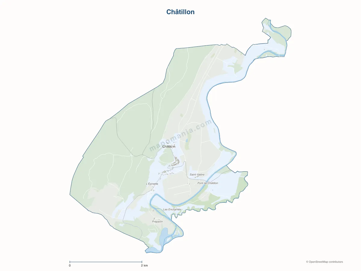 Carte de Châtillon à personnaliser